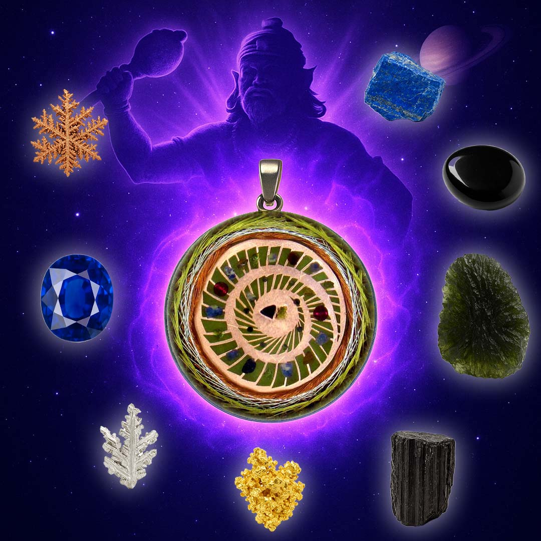 Hanuman Protector from the harmful influence of Saturn 14k gold, silver and copper coil