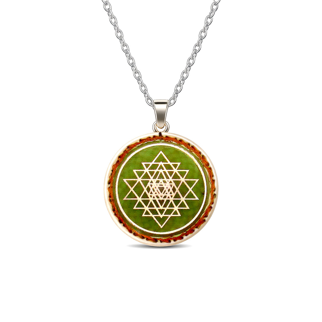 Double Sri Yantra Moldavite Cosmic Sensor