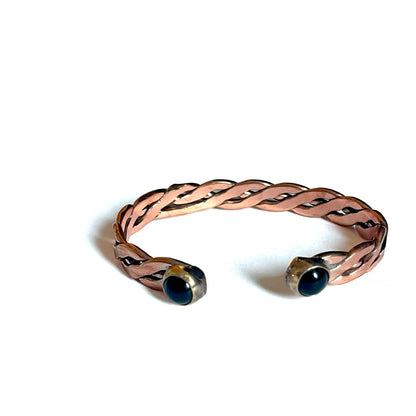 🔥 Obsidian & Copper Torzal Bracelet – Ancient Power Amulet