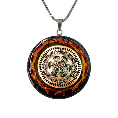 Orgonite Cellular Regenerator Necklace with Crop Circle and Dodecahedral Matrix with 5G PROTECTION