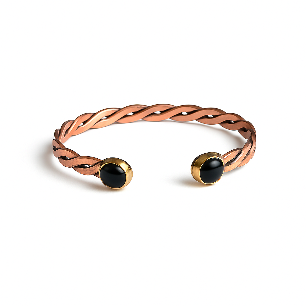 🔥 Obsidian & Copper Torzal Bracelet – Ancient Power Amulet
