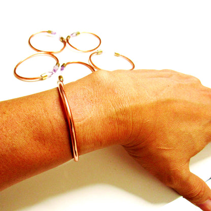 Amethyst & Copper Healing Bracelet | Sacred Bioenergetic Circuit | Joint Pain + Anxiety Relief + Energy Protection | 100% Pure Copper | Handmade | Metayantra
