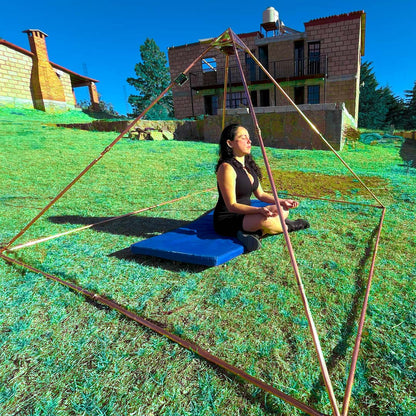 Copper Pyramid with Quantum Vortex PEMF | NEXUS CORE 3-System | 624m Rodin Coil | Rife Frequencies 1Hz–150kHz | Strobe Light Therapy | Frequency Lab AI Included | Giza 51° Sacred Geometry | Selenite | Collapsible | Handmade — Metayantra