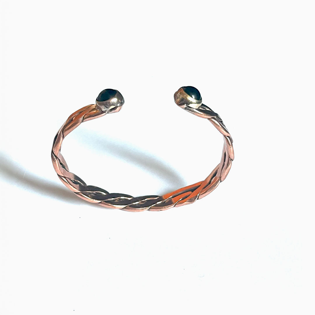 🔥 Obsidian & Copper Torzal Bracelet – Ancient Power Amulet