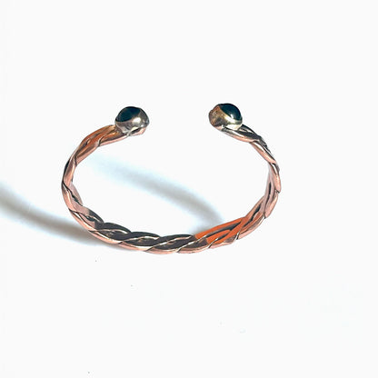 🔥 Obsidian & Copper Torzal Bracelet – Ancient Power Amulet