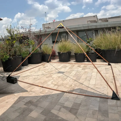 Copper Pyramid with Quantum Vortex PEMF | NEXUS CORE 3-System | 624m Rodin Coil | Rife Frequencies 1Hz–150kHz | Strobe Light Therapy | Frequency Lab AI Included | Giza 51° Sacred Geometry | Selenite | Collapsible | Handmade — Metayantra