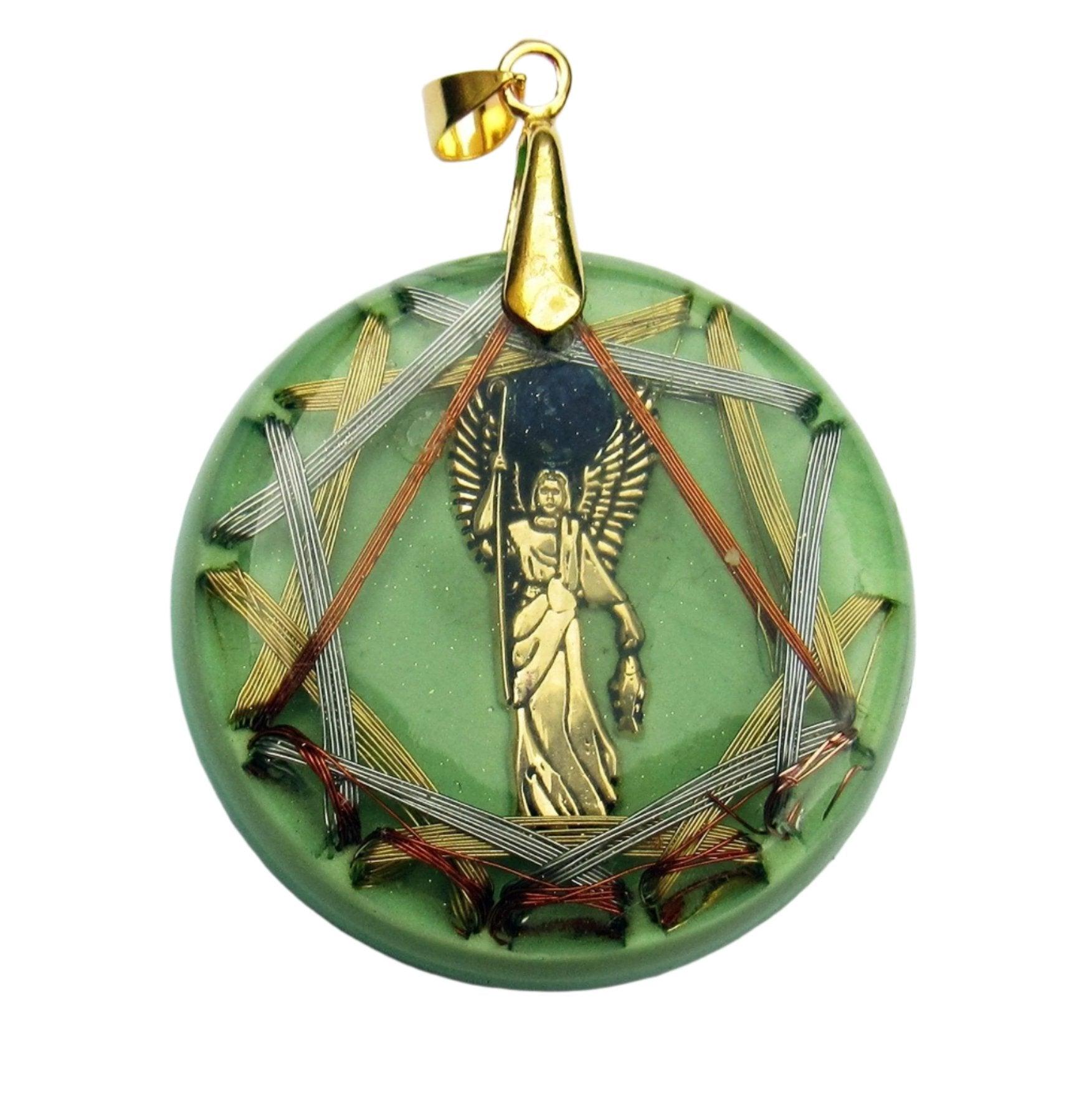 Archangel Chamuell 22 orders Vortex Gold Plated Metayantra Pranic Device Quartz Metal Energy Pendant