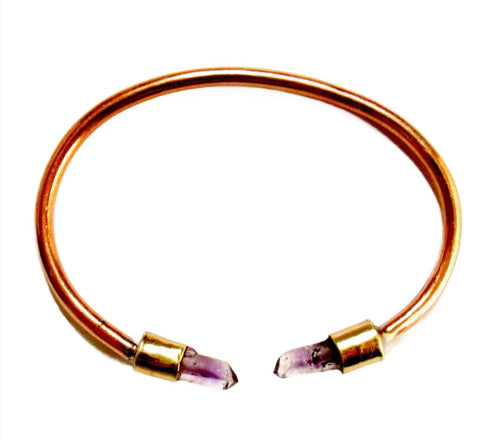 Amethyst & Copper Healing Bracelet | Sacred Bioenergetic Circuit | Joint Pain + Anxiety Relief + Energy Protection | 100% Pure Copper | Handmade | Metayantra