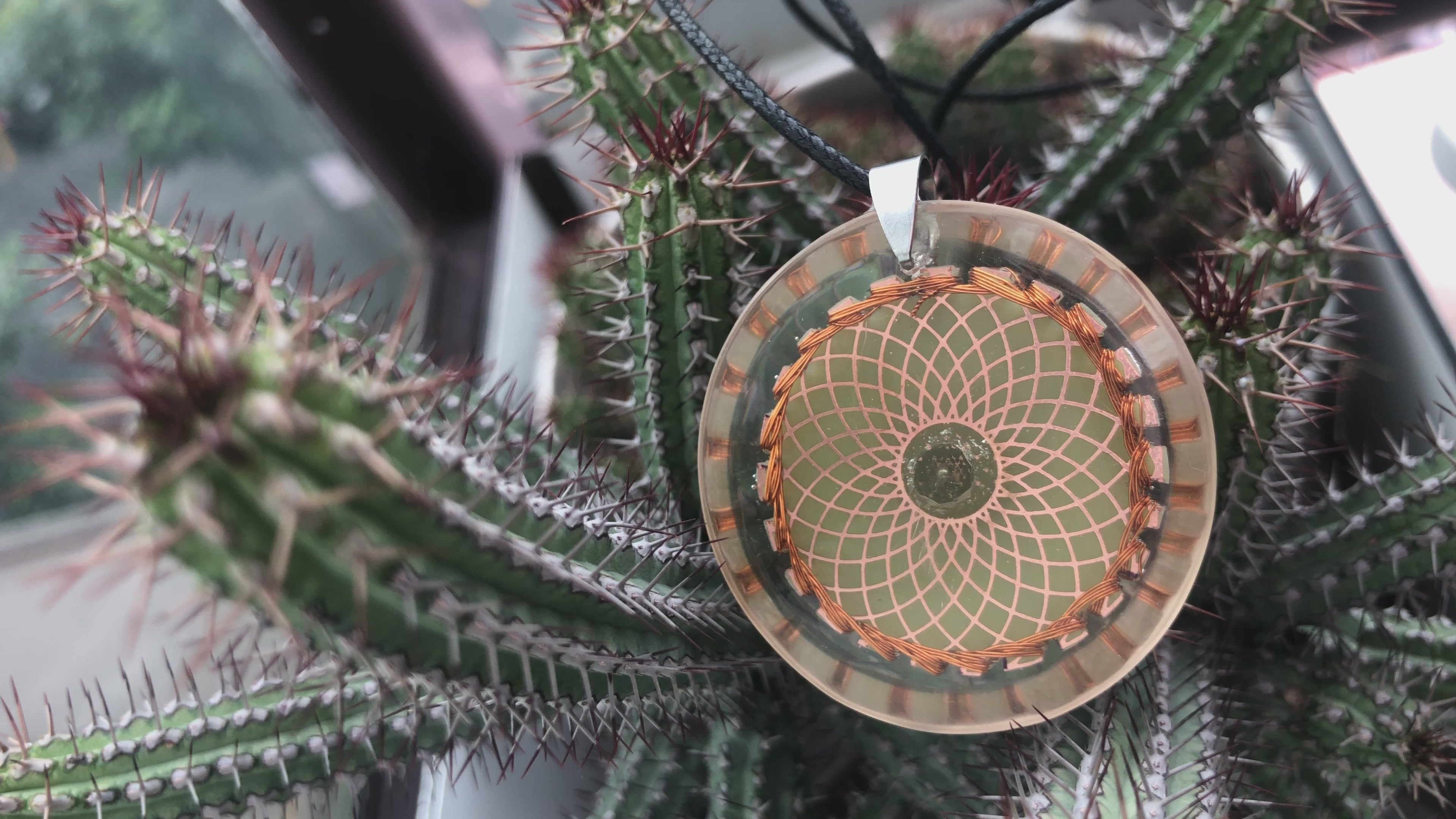 Double Sri Yantra Moldavite Cosmic Sensor