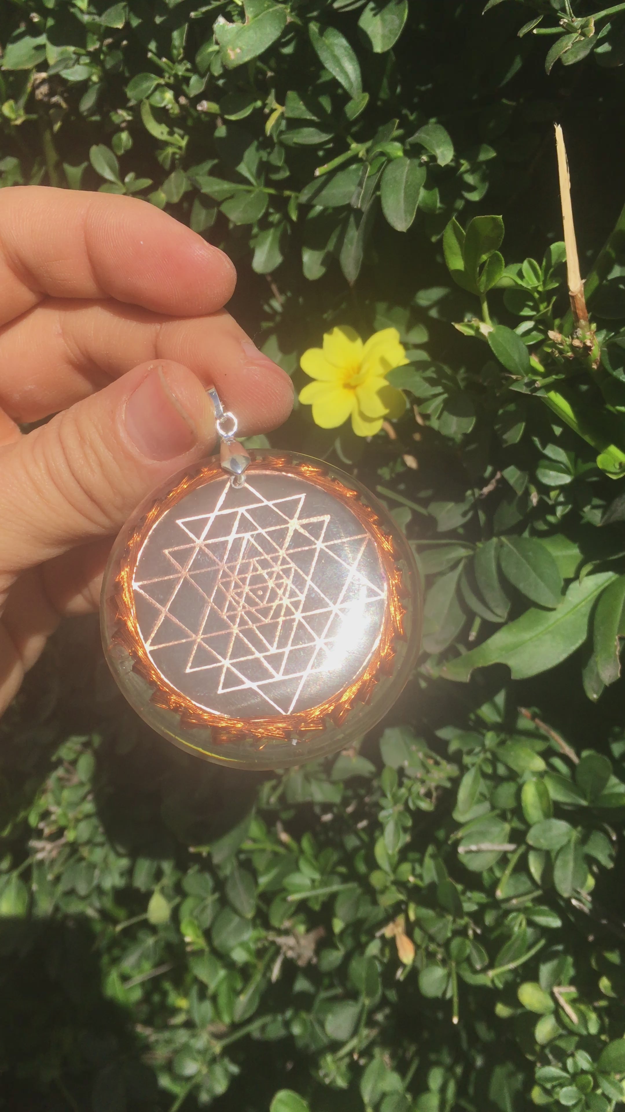 Double Sri Yantra Moldavite Cosmic Sensor
