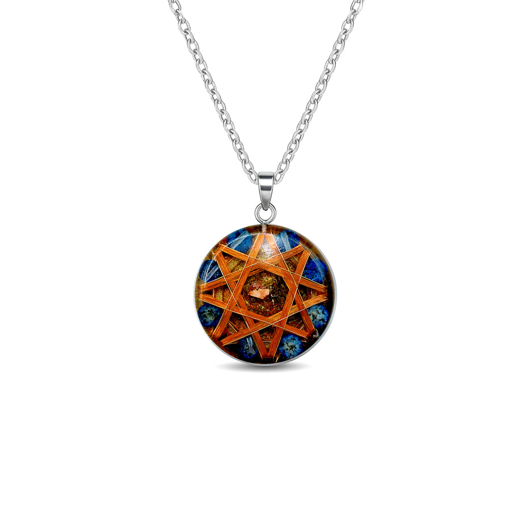 Dark Magic Protector Pendant Kalachakra 14k Gold Protective Crystals