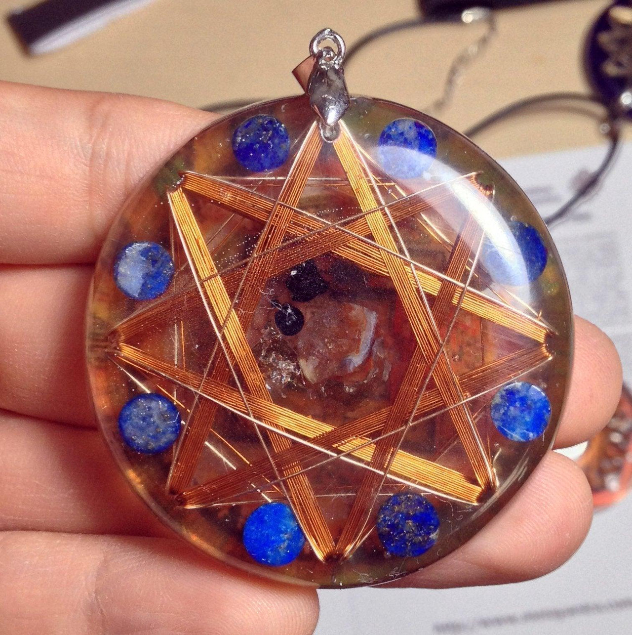 Dark Magic Protector Kalachakra 14k Gold Protective Crystals - Metayantra Consciencia