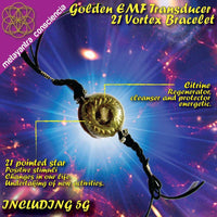 Thumbnail for Golden EMF Transducer 21 Vortex Bracelet - Metayantra Consciencia