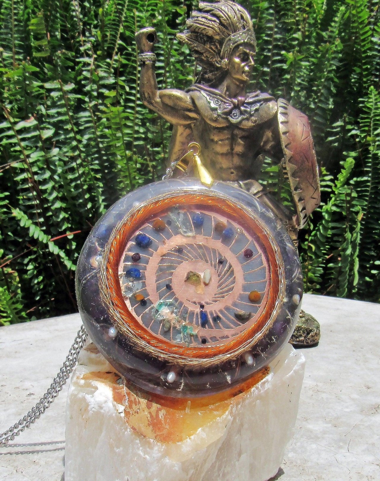 Hanuman Protector from the harmful influence of Saturn 14k gold, silver and copper coil - Metayantra Consciencia