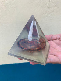 Thumbnail for Pyramid with 14K Gold for Protection against Black Magic Kalachakra - Metayantra WorldWide